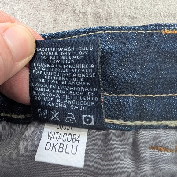 MEK Denim USA Tacoma Boot Cut Distressed Dark Wash Women's Jeans 25 x 34 - Picture 12 of 12